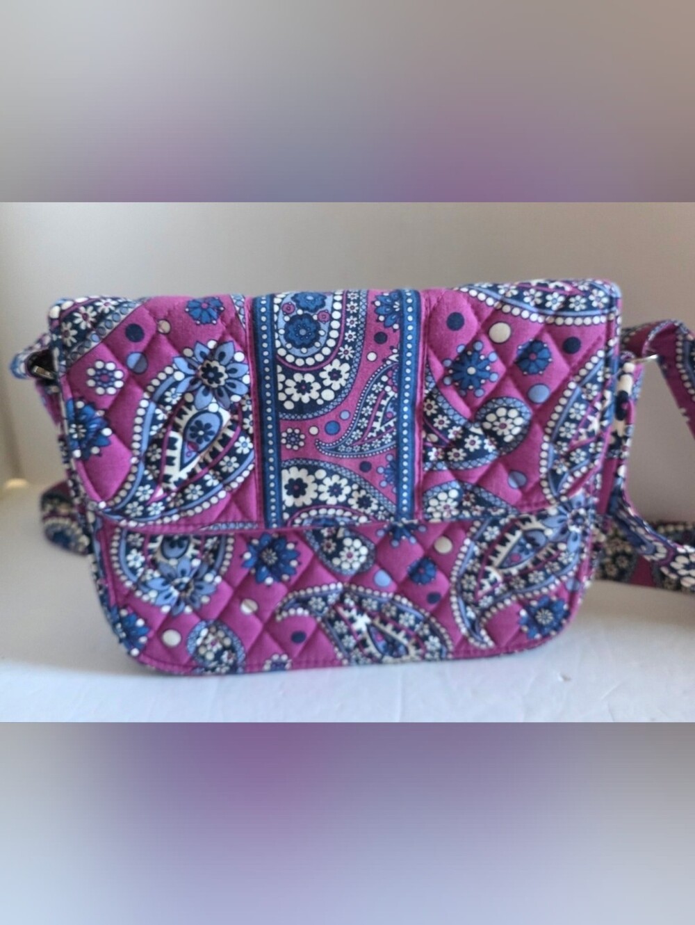 Vera Bradley Rachel Boysenberry Crossbody Adjustable Strap EUC